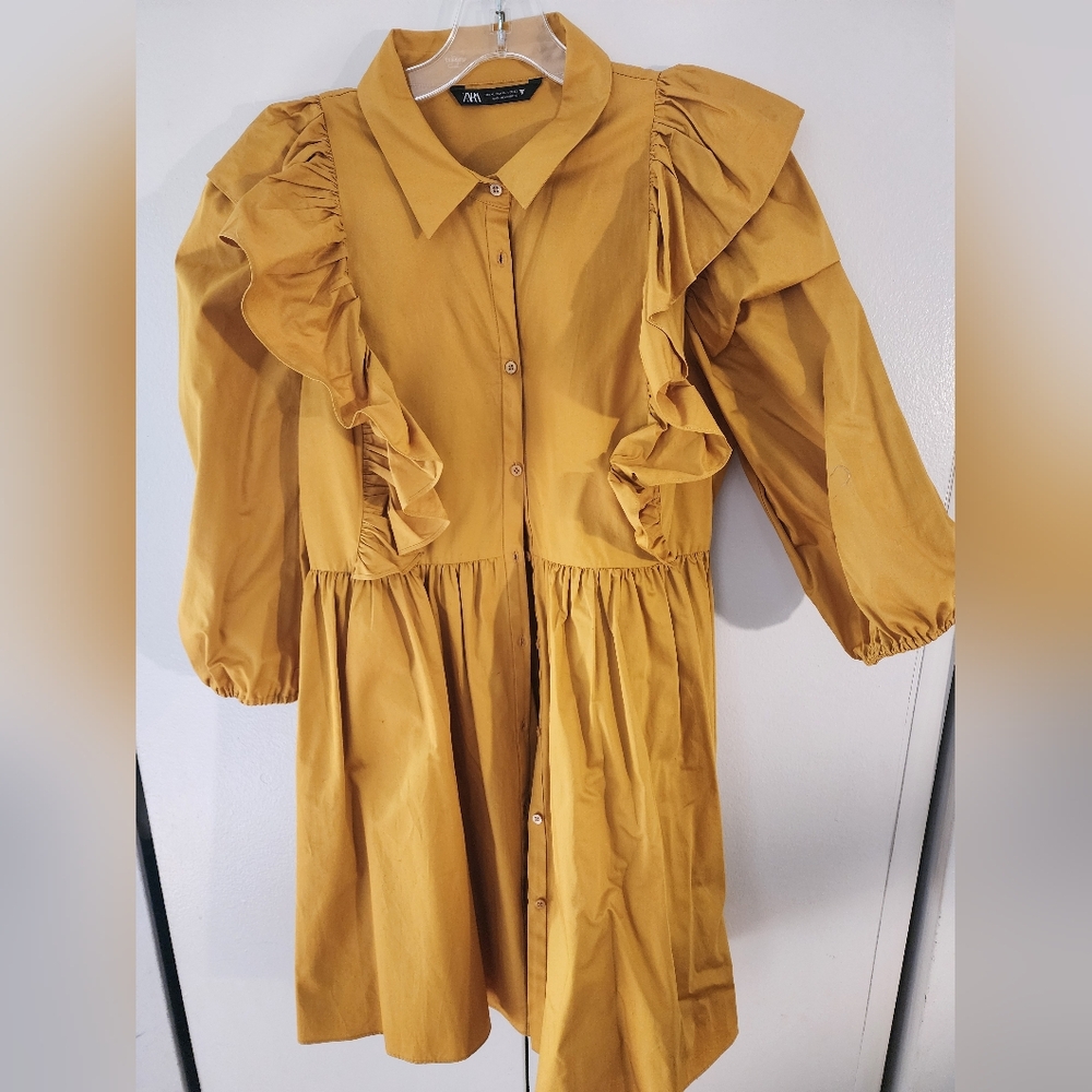 Preloved Mustard Yellow Ruffle Dress